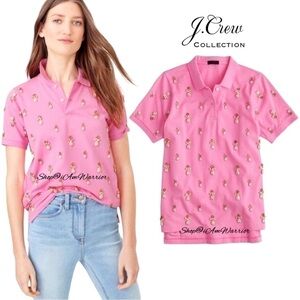 J.Crew Collection pink beaded polo shirt *shop@iamwarrior